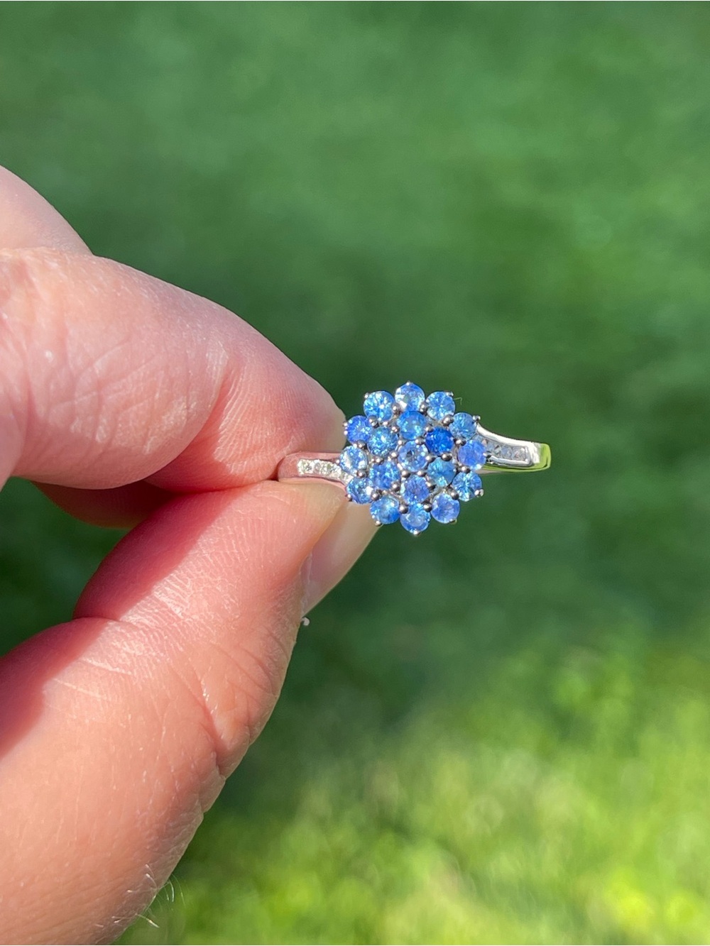 Ceylon Blue Sapphire Floral Ring